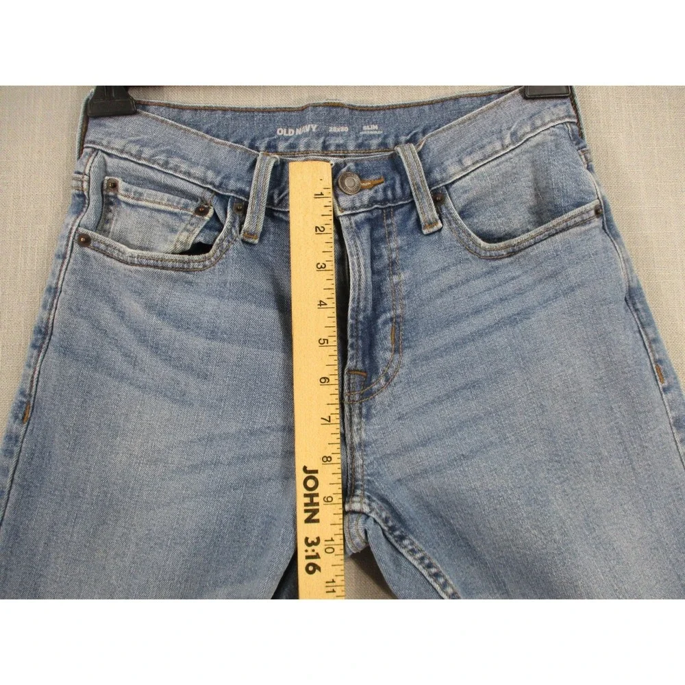 Old Navy Mens Slim Built-In Flex‎ Jeans Light Wash Denim Pants 28x30